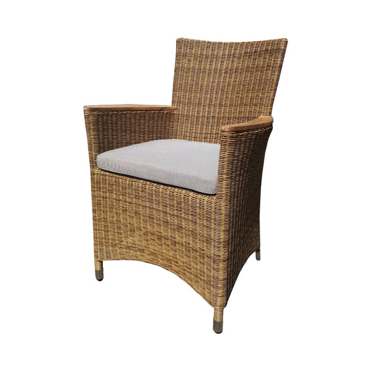 Boston Havestol med Teak Armlæn - Champagne