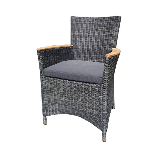 Boston Havestol med Teak Armlæn - Grå