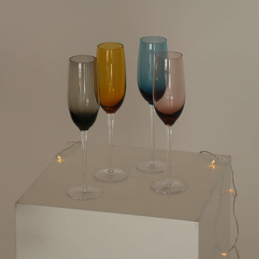 Champagneglas Indfarvet - 4 stk.