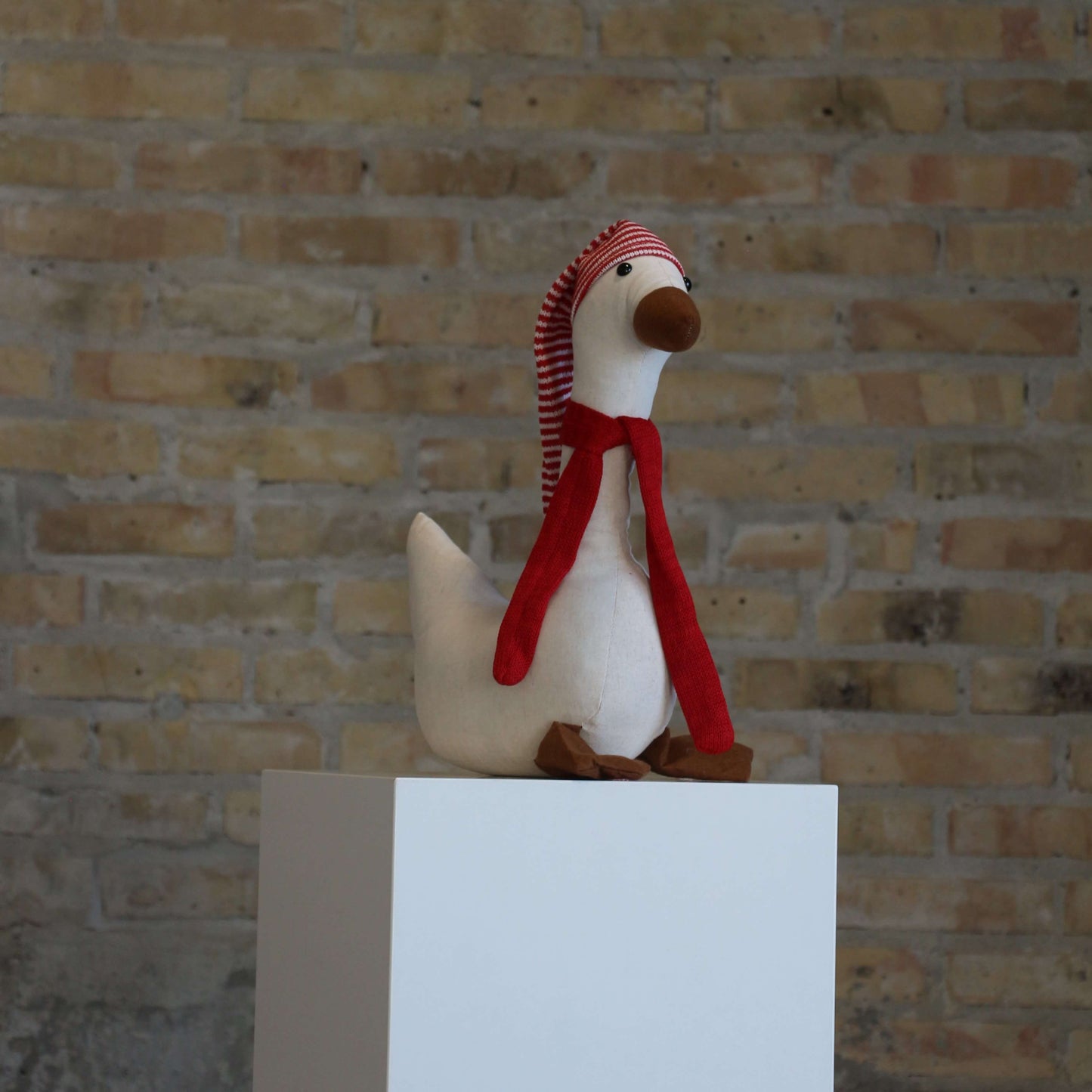 Juleænder med Hue i Hvid - 3 stk.