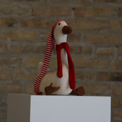 Juleænder med Hue i Hvid - 3 stk.