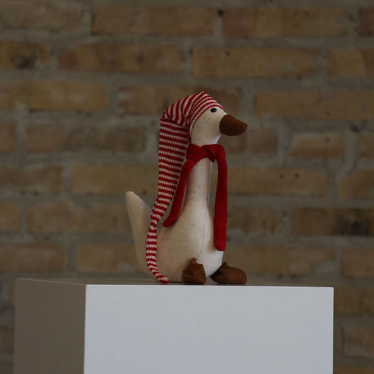 Hvid Juleand med Hue - Lille