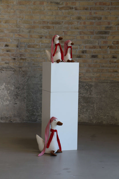 Hvid Juleand med Hue - Stor